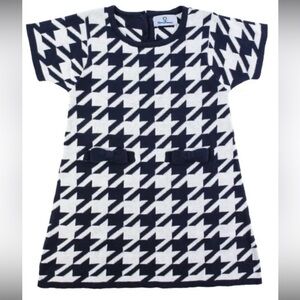 NWT Florence Eiseman Navy Houndstooth Knit Dress 6x